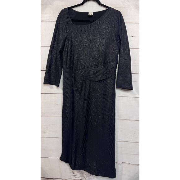 Akemi + Kin Black Shimmer Sparkle Sweater Dress Guesstimate Size LG - Picture 1 of 6